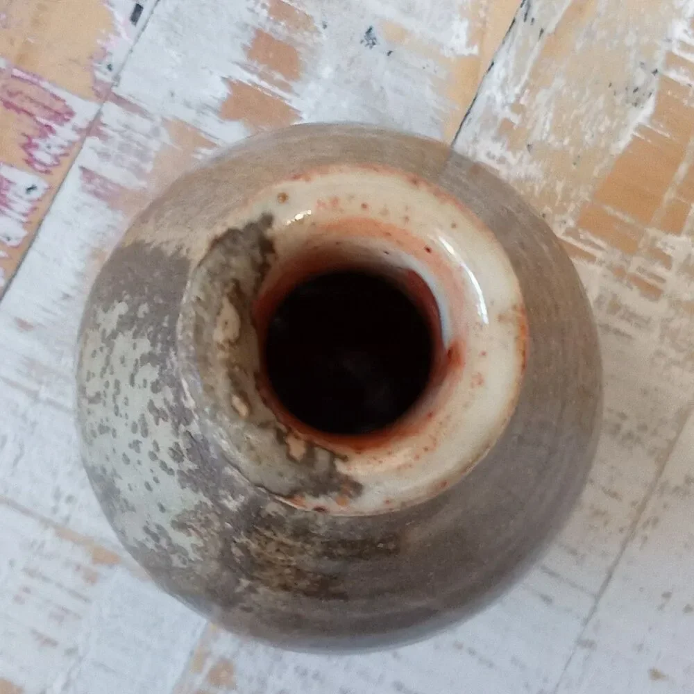 Vince Pitelka Signed Studio Pottery Stoneware Vase Tokkuri Bottle Wood Ash Drip